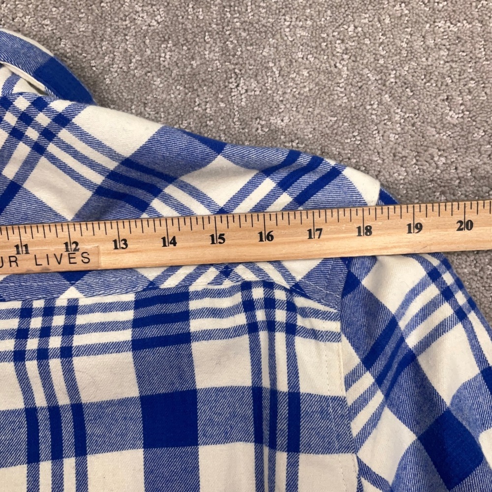 Darius Rucker MLB Shirt Mens Small Blue White Plaid Flannel Stitched NY Mets - Picture 7 of 10